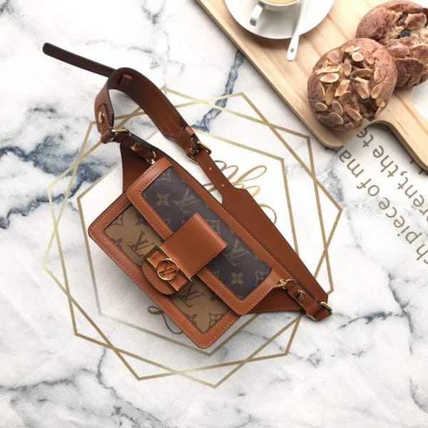 New 2019 High quality waist bag Classic Women Genuine Leather Handbag Causal Hobos Female Shoulder Bag brand twist top quality waist bag