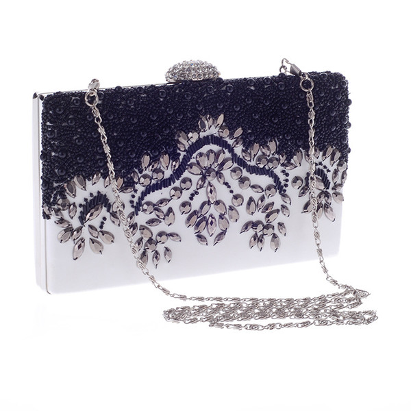 Women Diamond Beaded Clutch Banquet Bag European And American Popular Evening Bag Ladies Party Bag 2016 New Arrival Beautiful HuiLin KY35