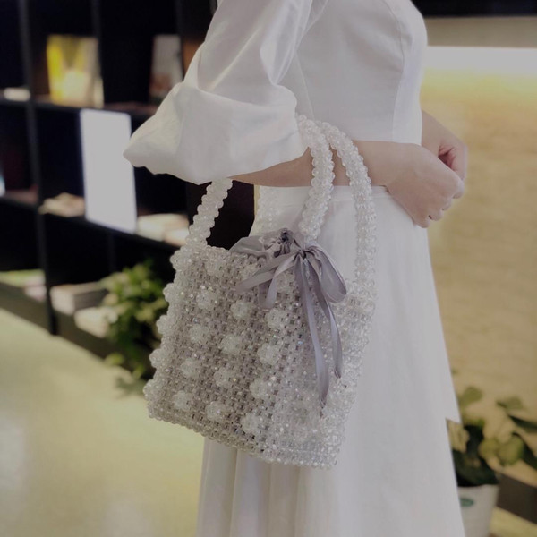 Sexy2019 Women's Crystal Pearl Ladies Handbag Beaded Bag Female Purse Handmade Evening Luxury Handbags Bags For Women