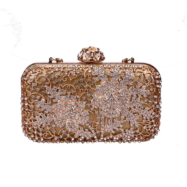 Pink sugao crystal Luxury evening bag Bling party purse Top diamond Boutique Gold silver women wedding Day clutch bag