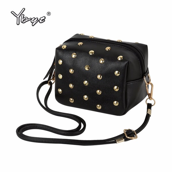 YBYT brand 2018 new mini simple rivet PU leather women casual fashion shoulder crossbody bag hotsale elegant ladies evening bags #88455