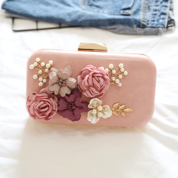 2018 High Quality Handmade Flower Evening Clutch Bags Fashion Party Clutch Purse Wallet wedding Dinner Bags