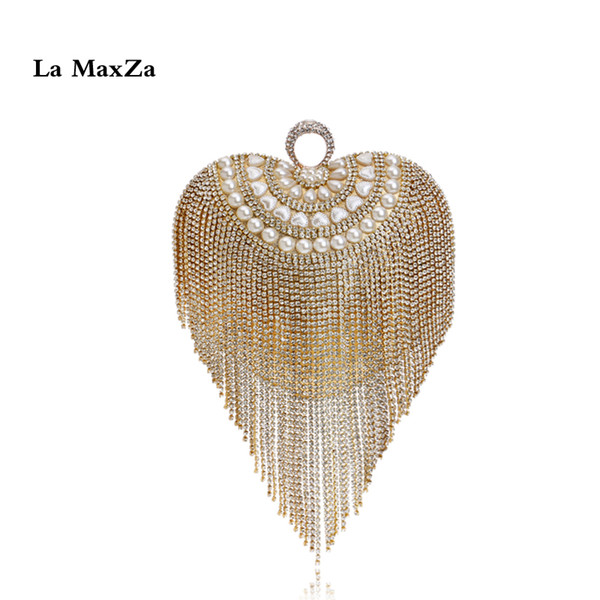 La MaxZa Tassel Bag Fruitless Luxurious Bag Best Seller Ladies Dress Dinner Wedding Clutches Evening show