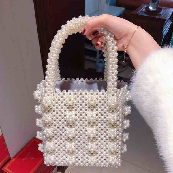 2018 Wholesale Hot-Selling Lady Handmade Pearl Handbags Beaded Bags Embroidered Bags Latest Fashion Evening Bags in Europe and America