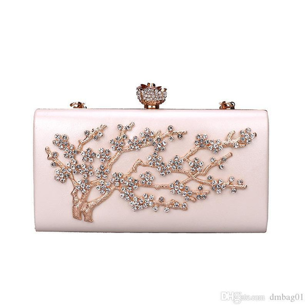 Crary2019 Pink Handmade Unique Diamond Evening Bag/clutch Satin For Wedding/banquet/party/ladies Crossbody Handbags/shoulder Bag