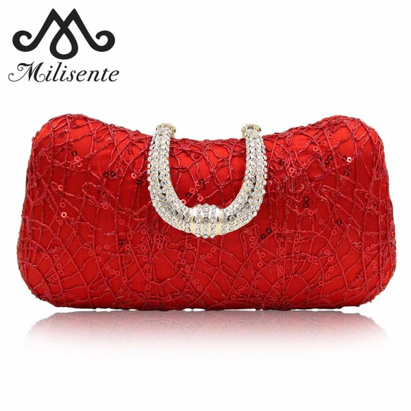 Women Clutch Bag Red Evening Bags Wedding Clutches Lady Party Purse With Chain