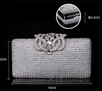 Wholesale-Noble Crown Diamond Evening Bags Women's Full side Crystal Clutch Handbag Quality Assurance New Bling Party Purse 3 Color