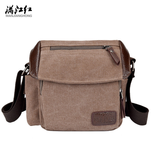 New Retro Canvas Men's European and American Fashion Men's Single Shoulder Slant Bag Multifunctional Bag