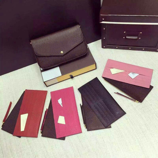 Wholesale Orignal Genuine Leather Fashion Evening Bag Sweet Lady Mini Messenger Bag Wallet Lady Buckle Chain card holder Shoulder Bag