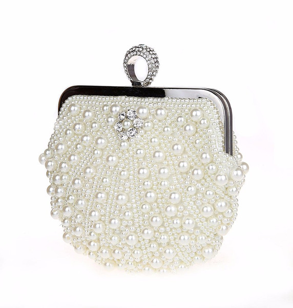 Evening Bags Women Clutch Bags Evening Clutch Bag Wedding Bridal Handbag Pearl Beaded Lace Rose Fashion Rhinestone Bags Luxury 2019