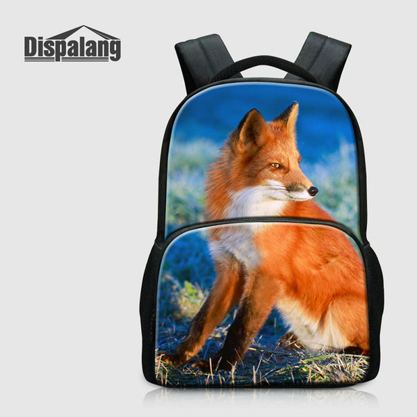 Cute Fox Printed School Backpack For College Women Casual Daily Daypacks Canvas Bookbags Animal Laptop Rucksack Rugtas Personality Bagpacks