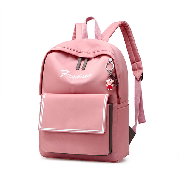 Fashion High Capacity Waterproof Student School Bag Female Casual Style Multi Colors Backpack Scratch Resistant Outdoor Traveling Bag