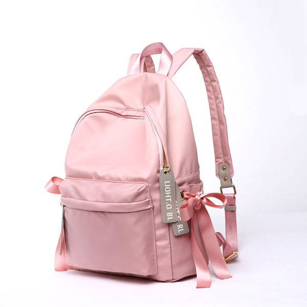 Shoulder bag girl new student backpack wild simple travel bag nylon Waterproof computer bag pink