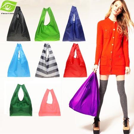 Wholesale 5Pcs/Lot Fashion Shopping Bag Women Carrier Bag Candy Color Waterproof Nylon Durable Shopper Bag Eco-Friendly,dandys