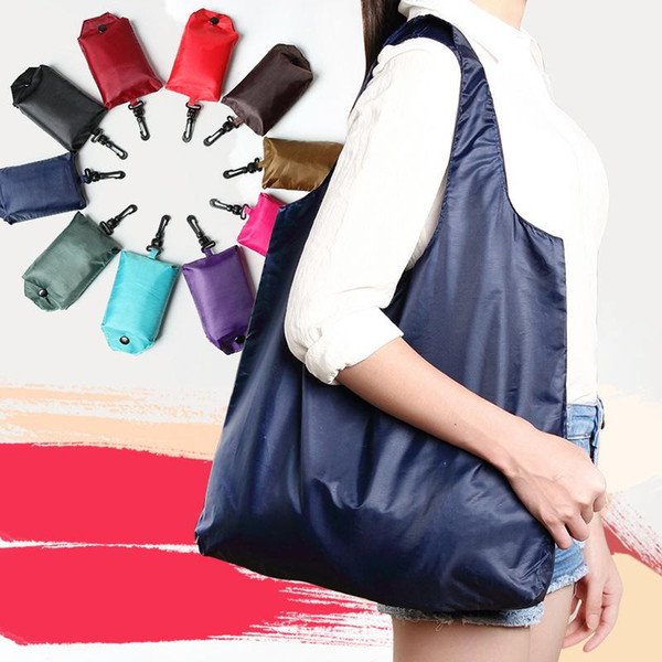 10styles Pure color Folding Portable Shopping Bag Supermarket Environmental pouch Large Capacity solid Waterproof Storage Bags 40*40