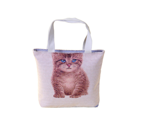 2018 Newest Canvas Shopping Bag Double Cat Each Side Air Permeable Environmental Protection Necessary for Woman Free Shipping