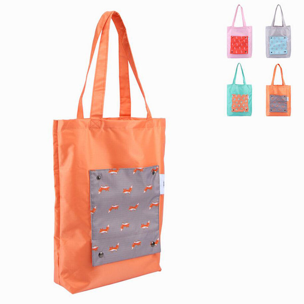 Cartoon animal waterproof clothing collection bag travel folding shopping bag hit color portable bag free shipping