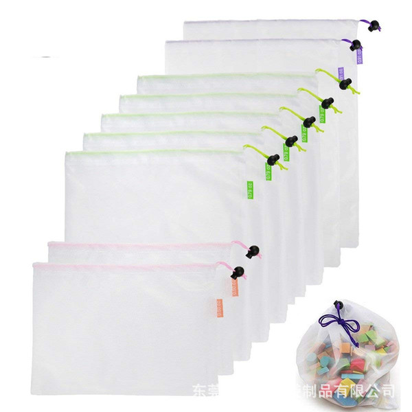 Reusable Mesh Shopping Bags Washable Eco Friendly Shopper Bag For Grocery Supermarket Fruit Vegetable Toys Sundries Storage Pack