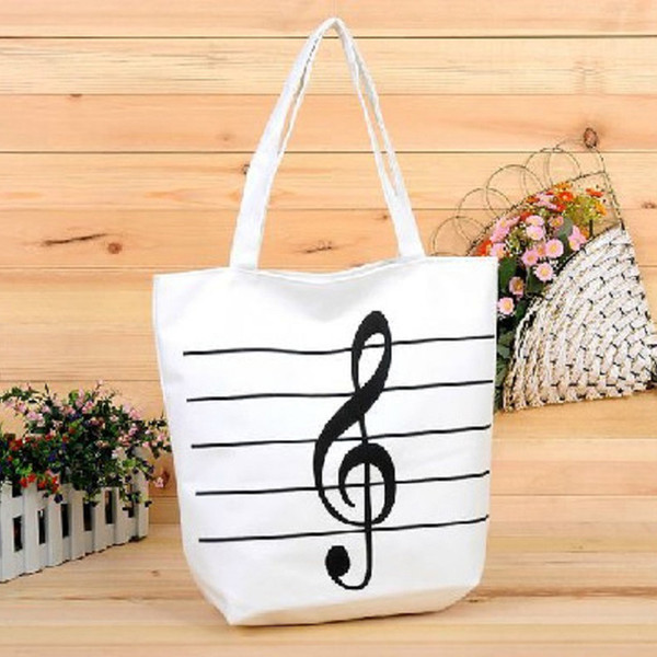 6PCS / LOT Women Canvas Shopping Bag Eco School Printing Tote Pouch Folding Girls Casual High Capacity Shoulder Bag