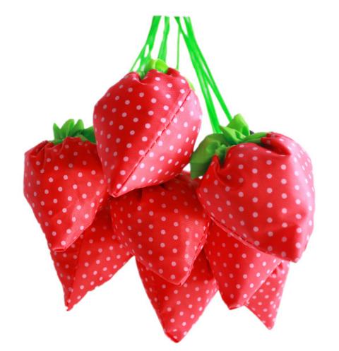 Hot Free Shipping Portable Cute Strawberry Bags Eco Reusable Shopping Bag Tote Folding Foldable Bag 200pcs