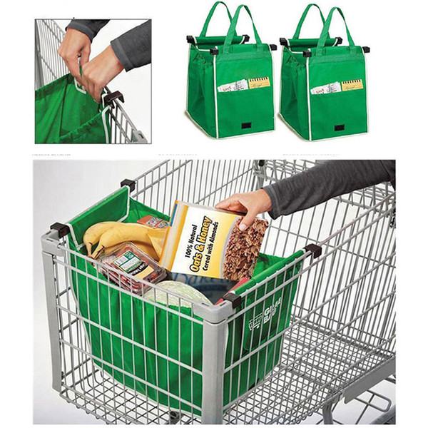 2019 New Family Foldable Green Supermarket Shopping Bag Tote Folding Pouch Handbags Convenient Large-capacity Storage Bags