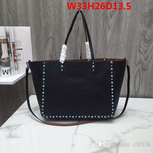 Designer Leather shopping bags top quality real leather double-faced large volume bags with leather handle one more to add get cheaper