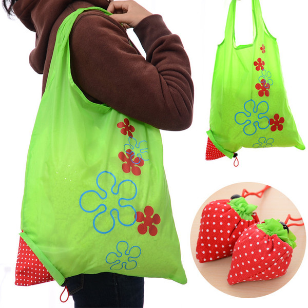 New Eco Storage Handbag Reusable Strawberry Foldable Shopping Bags Foldable Eco Storage Handbag Nylon Beautiful Reusable Bags