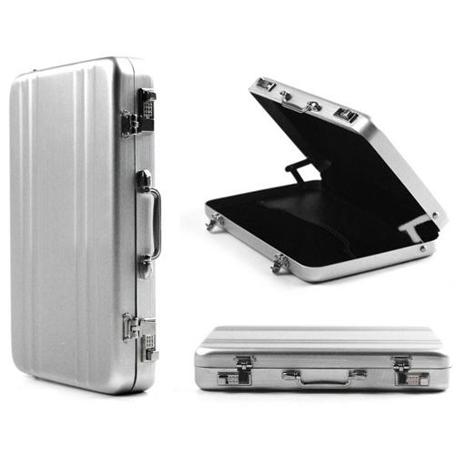 Wholesale-OP-Free Shipping Mini Aluminium Metal Password Briefcase Type Business Card case Bank ID Card Case