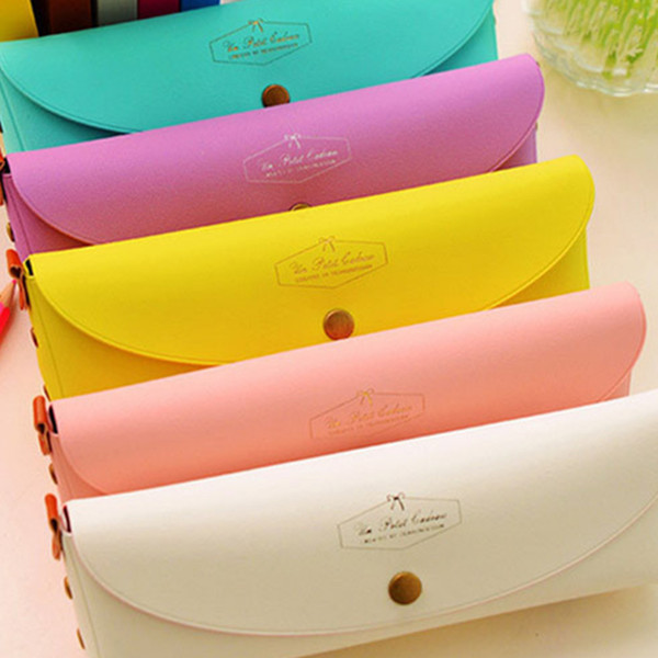 Hot Selling Korea Pvc Boxed Adorable Fashion Creative Macarons Simple Candy Color Cute Mini Bag For School Girls