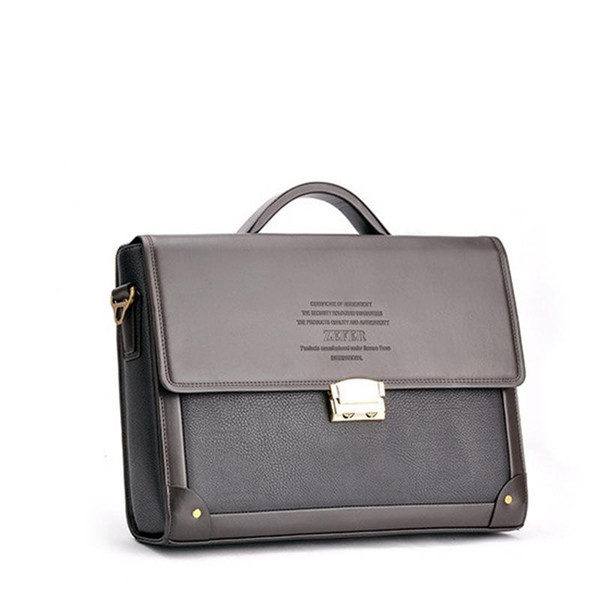 Wholesale-Men's High Quality Business Briefcase Handbags With Password Lock Horizontal Style Fashion PU Leather Shoulder Bags