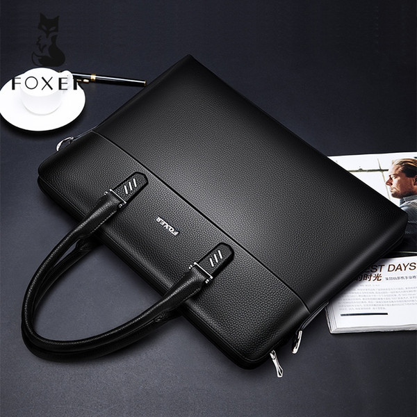 FOXER Men and Women Genuine Leather Briefcases Fashion Laptop Bag Messenger Bag Female Shoulder Bags Handbag #30371