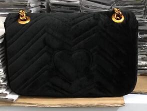 Free shiopping 2018 New gift Fashion black chain makeup bag famous luxury party bag Marmont velvet shoulder bag Womendesigner bags