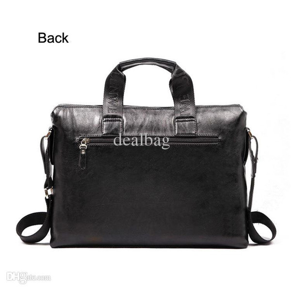 Wholesale-2015 New Men Business Handbag Genuine Leather Bag Men's Briefcase Handbag Shoulder bag Men Messenger Bag Men's Travel Bag