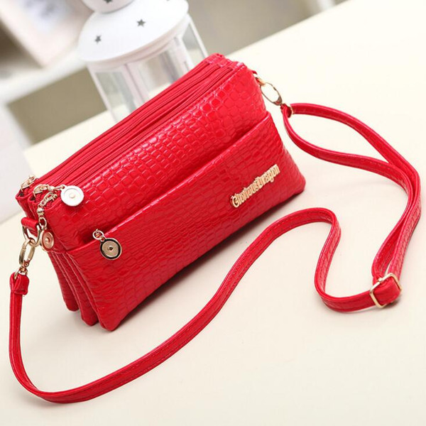 Wholesale- 2017 female bag fashion of bill of lading shoulder oblique cross handbag crocodile grain hand bag three interlayer packets