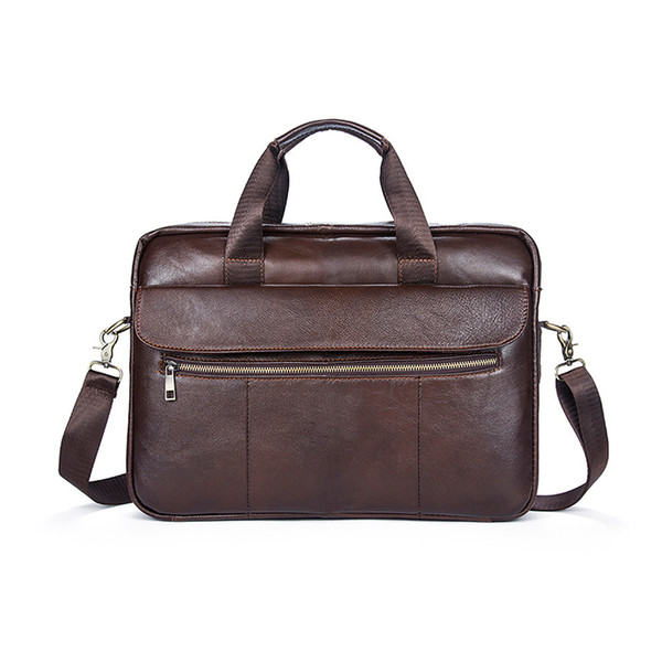 Men Genuine Leather Business Bag Shoulder Bag Laptop Briefcase Cow Leather Bag