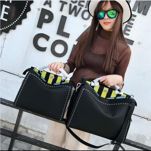 2018 luxury designer peekaboo cowhide handbag top quality famous brand women genuine leather tote bag lady fashion shoulder bag 36cm 30cm