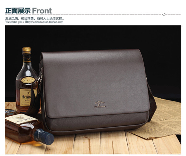 Men Genuine Leather Handbag Briefcase Black Brown Brand Designer Laptop Shoulder Bag Messenger Bag 4 size