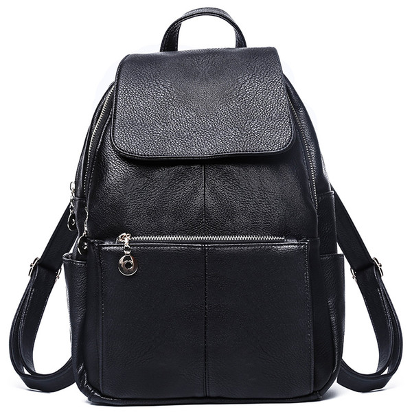 New soft leather backpack Korean version of the trend of fashion ladies backpack travel handbags student bag