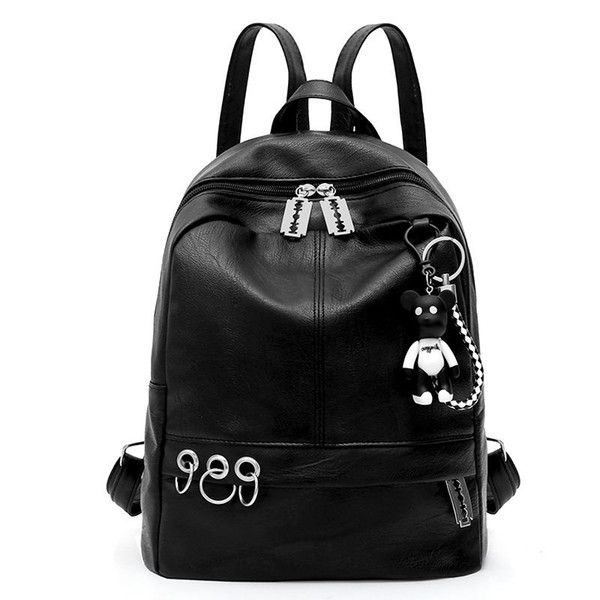 Women backpack wholesale casual pure color female bags fashion violent bear hanging bag girl will very likelike