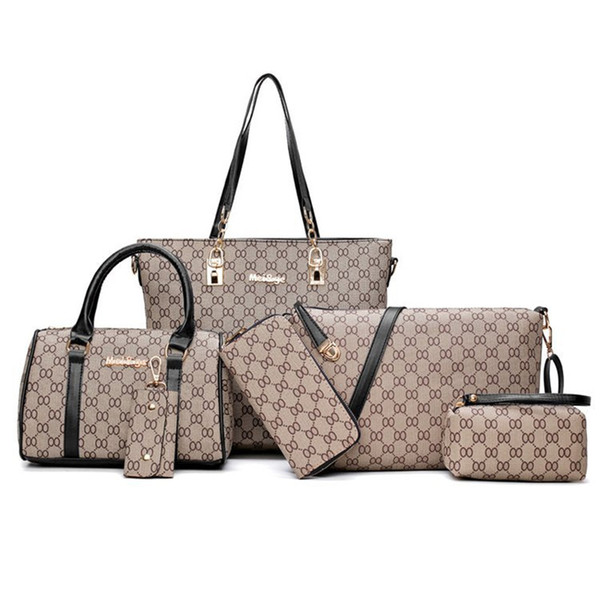 Luxury Women Designer Handbags High Quality Brand Ladies Plaid Shoulder Messenger Clutches Bags Set 36 Pcs free shipping