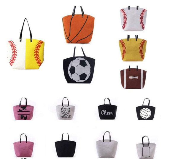 Canvas Bag Baseball Tote Sports Bags Casual Softball Bag Football Soccer Basketball Cotton Canvas Tote Bag 20 DESIGN KKA1814