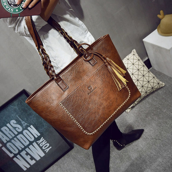 2019 Large Capacity Women Bags Shoulder Tote Bags bolsos New Women Messenger Bags With Tassel Famous Designers Leather Handbags