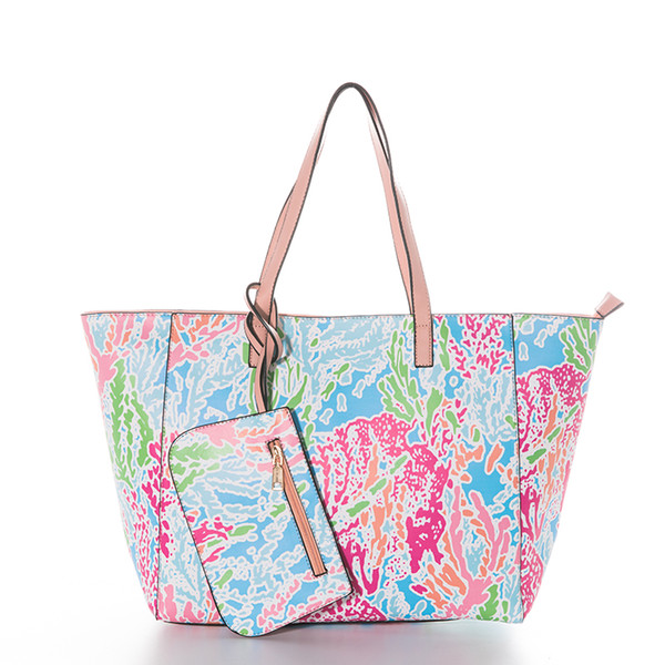 Lilly Pulitzer Inspired Tote Bag Lilly Inspired Shoulder Bag Large Beach Bag