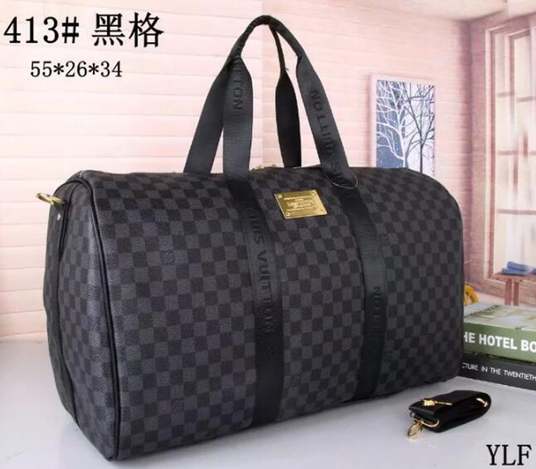 Luxury 2019 men women travel bag Leather duffle bag brand designer luggage handbags large capacity shoulder sports bag Travel Bags