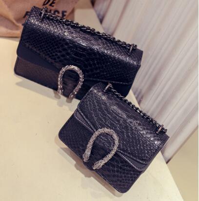 New Designer Handbags snake leather embossed fashion Women bag chain Crossbody Bag Brand Designer Messenger Bag sac a main