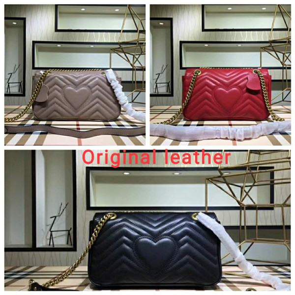 Free shipping Marmont bag Luxury Handbags high quality Famous Brands Designer Handbags women bags Genuine Leather Shoulder Bags Three size