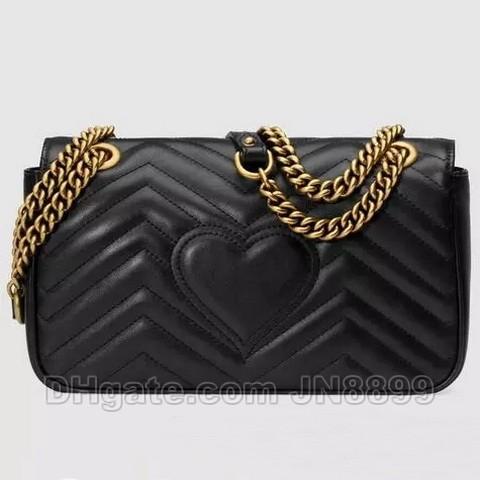 Hot Sale Fashion Women Shoulder Bags Classic Leather Heart Style Gold Chain New Women Bag Handbag Tote Bags Messenger Handbags