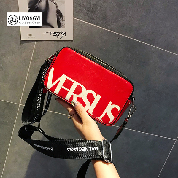 Women's Fashion Messenger Bag Sport Style Shoulder Bag Ladies Letter Wide Shoulder Strap Small Crossbody Bags for Women luis