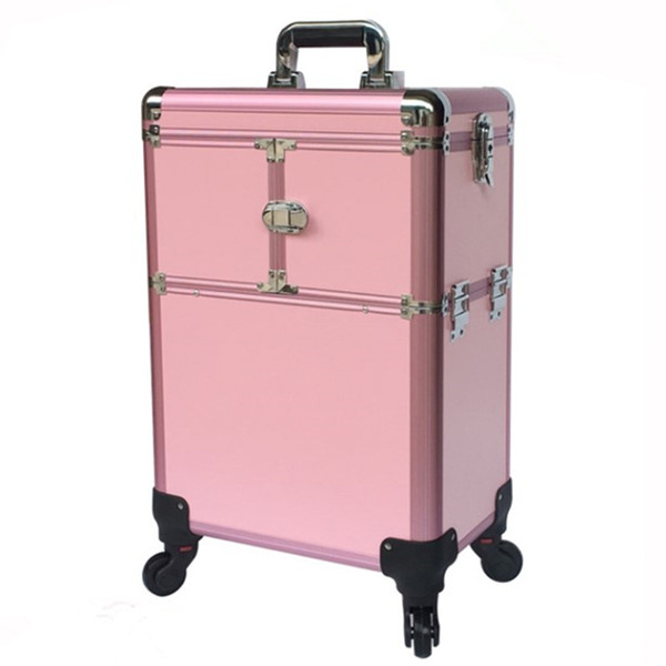 Aluminum frame Travel trolley case Bag Makeup Box Beauty Toolbox Multilayer professional Suitcase Universal Wheels Luggage Leisure Bags