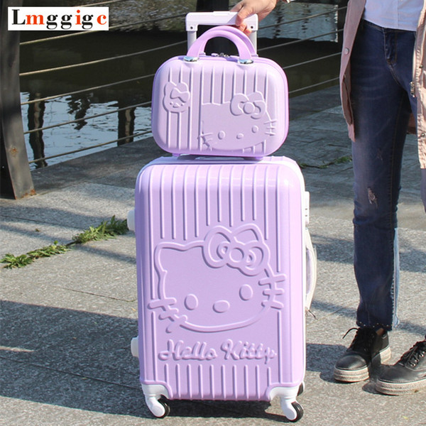 Hello Kitty RollingLuggage bag ,Women Travel Suitcase,ABS Cartoon Box,Fashion Carry On,Kids Hardcase Trolley Case,Child Gift